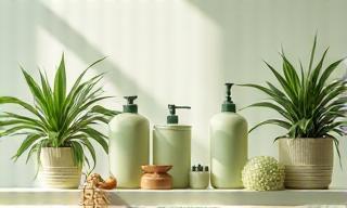 Eco-friendly cleaning supplies in use